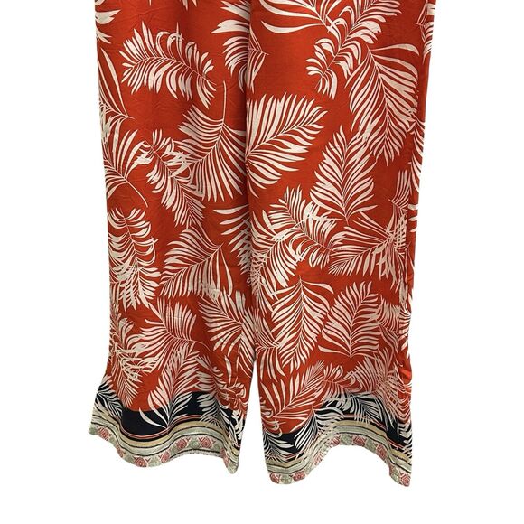 Milk & Honey Women’s Tropical Palm Print Palazzo Side Zip Pants Size Medium - Picture 2 of 8